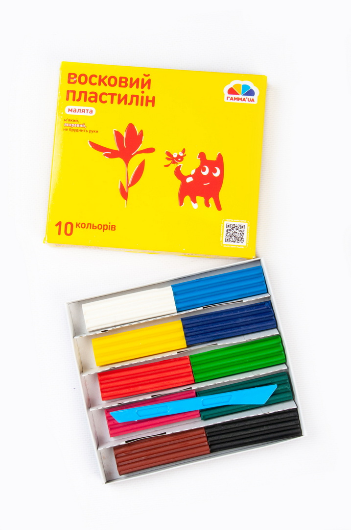 Пластилін  восковий, 10 кольорів, 120 г